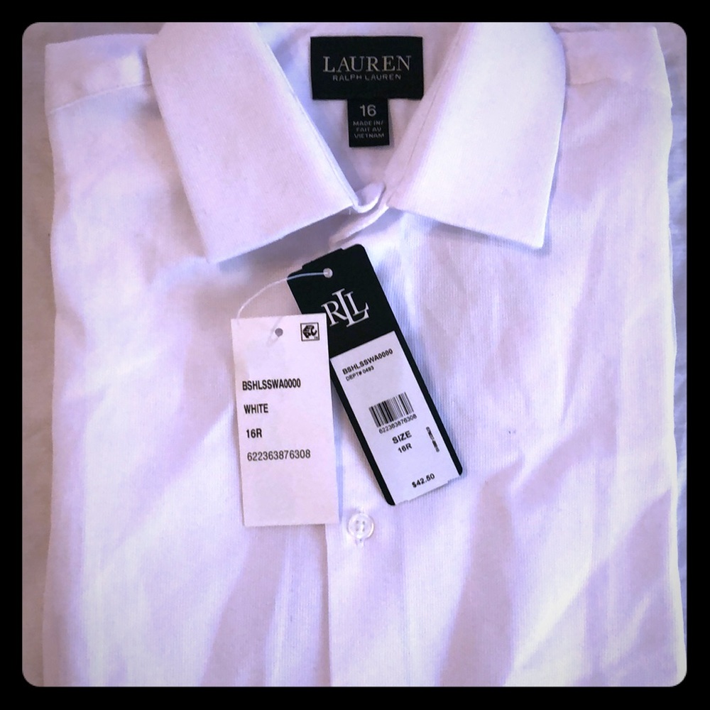 16R White RL Dress Shirt